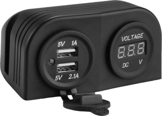 Разъем прикуривателя SKIPPER SK-DS6-1021/4010 и цифровой вольтметр для крепления на приборной панели [SK-DS6-1021/4010]