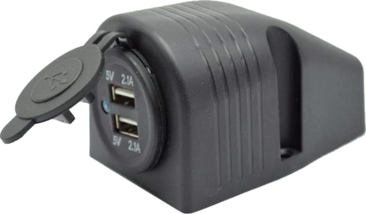 Разъем USB SKIPPER SK-DS2323 5В 3.1А для крепления на приборную панель, черный