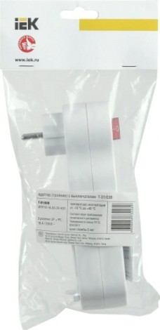 Разветвитель IEK Т-01/03В 3-м 16А IP20 Т-01/03В 2P+PE с выкл. [WTP10-16-03-ZK-K01]