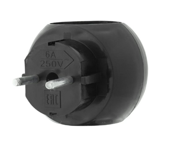 Разветвитель REXANT 11-1063-1 электрический "Шар", 6A б/з, 220B, черный