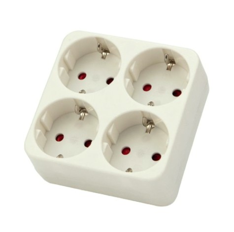 Разветвитель REXANT 11-1073 электрический, 16A, с/з, белый