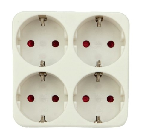 Разветвитель REXANT 11-1073 электрический, 16A, с/з, белый