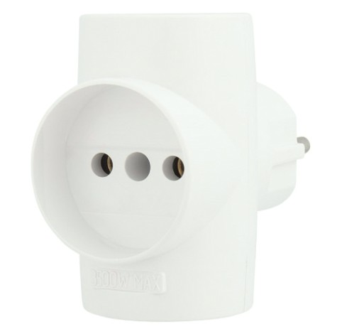 Разветвитель REXANT 11-1077 электрический 10A, б/з, белый