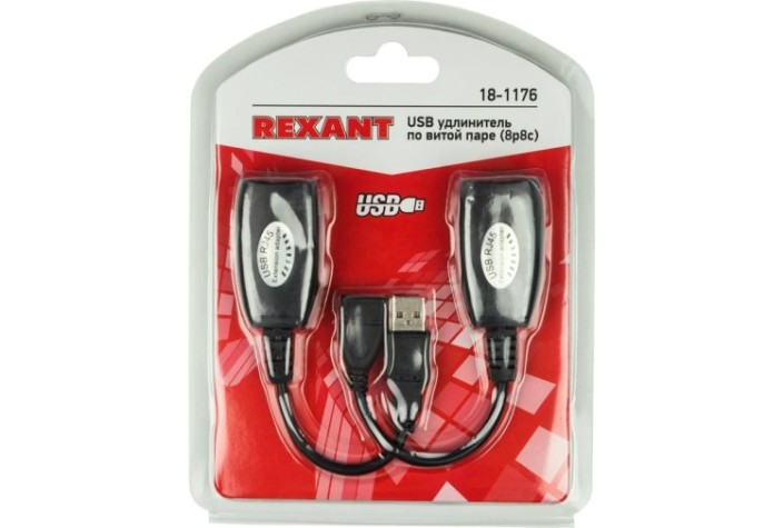 Разветвитель REXANT 18-1176 USB по витой паре (8P8C) Разветвитель REXANT 18-1176 USB по витой паре (8P8C)