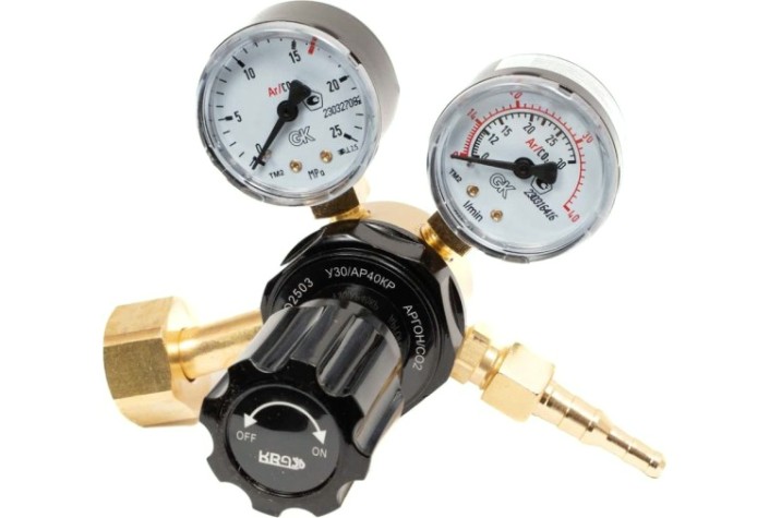 Регулятор расхода газа KRASS У 30/АР 40 КР для углекислоты и аргона ПОВЕРЕННЫЙ [2133508PV]
