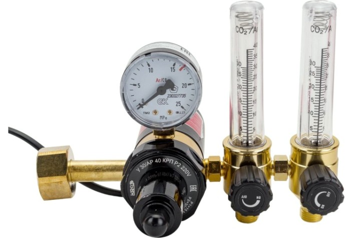 Регулятор расхода газа KRASS У 30/АР 40 КРП Р2 220V для углекислоты и аргона ПОВЕРЕННЫЙ [2133505PV]