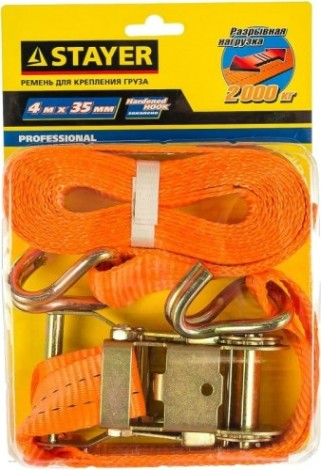 Ремень для крепления груза STAYER PROFESSIONAL 40562-4 ширина ленты 35мм, длина 4м [40562-4]