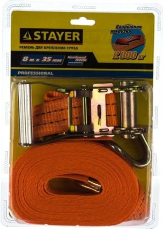 Ремень для крепления груза STAYER PROFESSIONAL 40562-8 ширина ленты 35мм, длина 8м [40562-8]