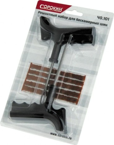 Ремонтный набор для бескамерных шин СОРОКИН 40.101 (стикер)