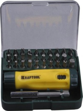 Реверсивная отвертка KRAFTOOL "EXPERT" со вставками, 32 предмета, 26142-Н32 [26142-H32]