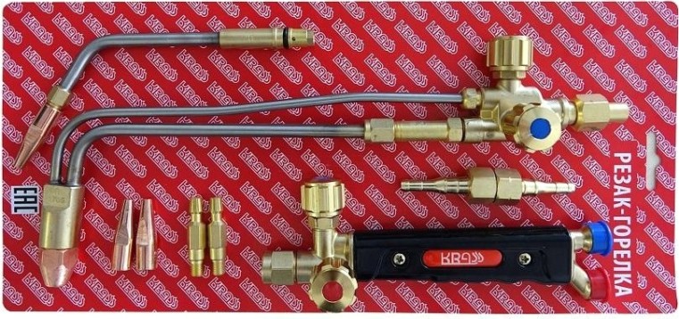 Резак+ горелка пропановый KRASS РГ-1П (вентиль, до 50 мм) L=400 мм [2278066]