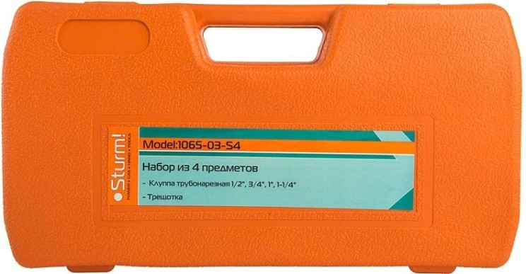 Резьбонарезной набор Sturm 1065-03-S4 4 клуппа (1/2", 3/4", 1", 1-1/4" + трещотка)