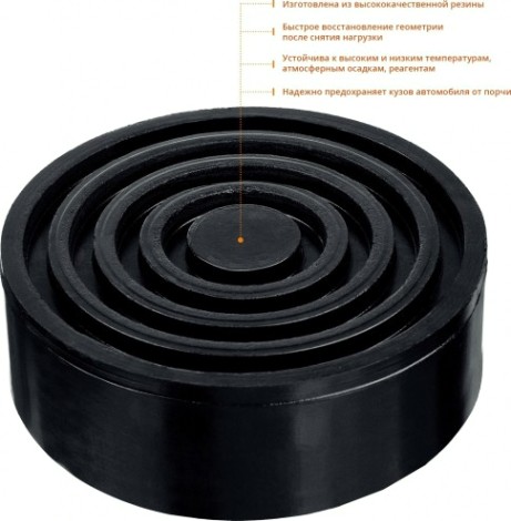 Резиновая опора ЗУБР Профессионал РШ-45 для домкрата d105/h45мм [43005-45]