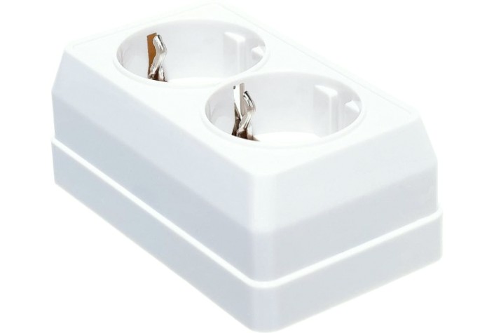 Розетка 2-местная IEK ОКТАВА РС22-3-ОБ 16А с заземлением белая [ERO21-K01-16-DC]