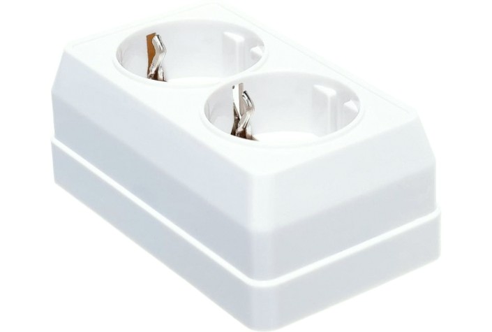 Розетка 2-местная IEK ОКТАВА РС22-3-ОБ 16А с заземлением белая [ERO21-K01-16-DC]