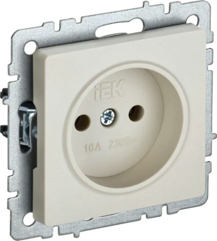 Розетка IEK BRITE РС10-1-0 10а без защ. шторок беж. [BR-R10-10-K10]