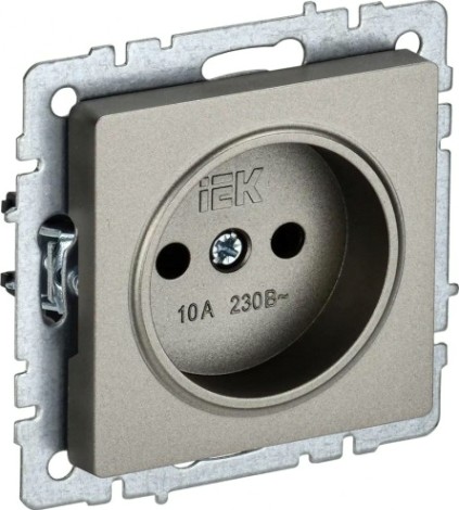Розетка IEK BRITE РС10-1-0 10а без защ. шторок шампань [BR-R10-10-K37]