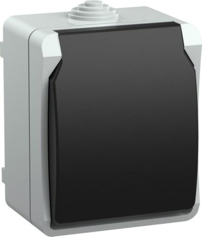 Розетка IEK Форс РСб20-3 1-м оп 16а ip54 с заземл. с крышкой сер. [ERS12-K03-16-54-DC]