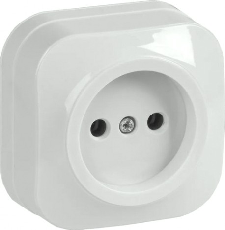 Розетка IEK Glory РС20-2 1-м оп 10а без заземл. бел. [ERH10-K01-10]