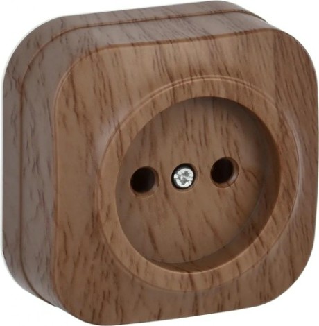 Розетка IEK Glory РС20-2 1-м оп 10а без заземл. дуб [ERH10-K24-10]