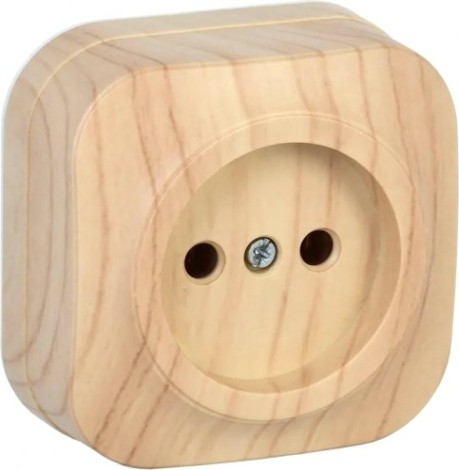 Розетка IEK Glory РС20-2 1-м оп 10а без заземл. сосна [ERH10-K34-10]