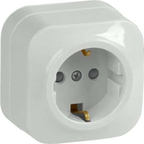 Розетка IEK Glory Рсш20-3 1-м оп 16а с заземл. защ. шторки бел. [ERH14-K01-16]