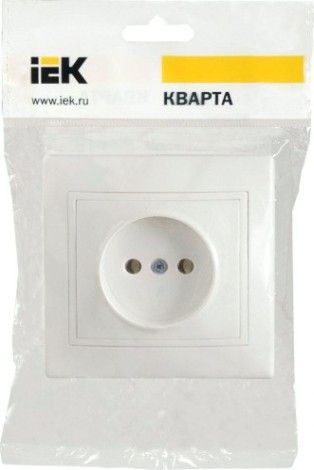 Розетка IEK Кварта 1-м сп 10а ip20 без заземл. бел. [ERK13-K01-10-DM]