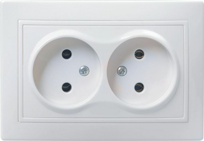 Розетка IEK Кварта 2-м сп 10а ip20 без заземл. [ERK23-K01-10-DM]