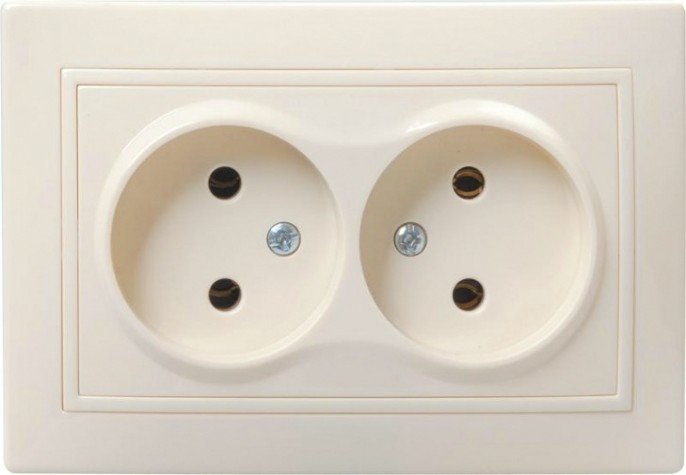Розетка IEK Кварта 2-м сп 10а ip20 без заземл. крем. [ERK23-K33-10-DM]