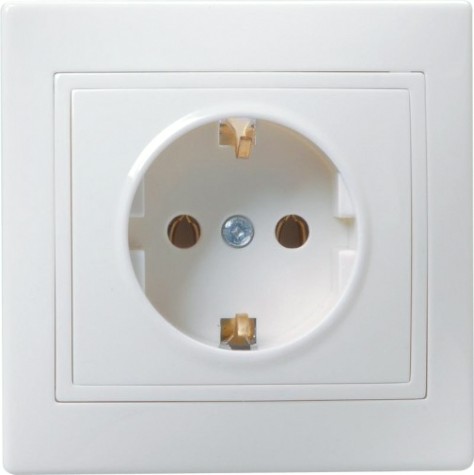 Розетка IEK Кварта РС10-3 1-м сп 16а ip20 с заземл. бел. [ERK14-K01-16-DM]