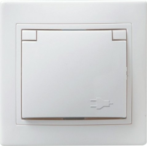 Розетка IEK Кварта РСбш10-3 1-м сп 16а ip20 с заземл. защ. шторки с крышкой [ERK12-K01-16-DM]