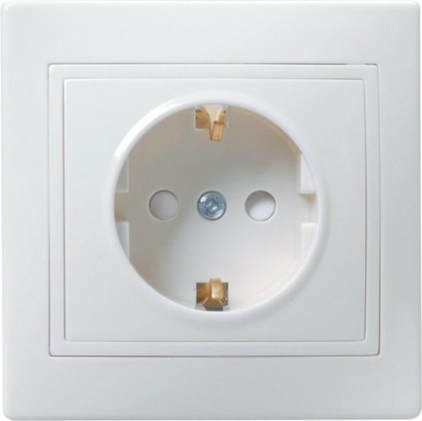 Розетка IEK Кварта РСш10-3 1-м сп 16а ip20 с заземл. защ. шторки бел. [ERK11-K01-16-DM]