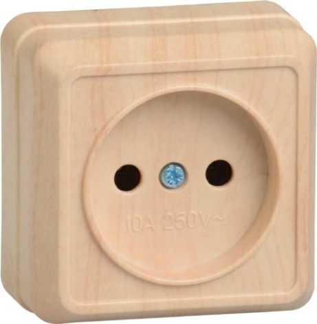 Розетка IEK Октава 10А 1-м оп ip20 без заземл. сосна [ERO10-K03-10-DC]