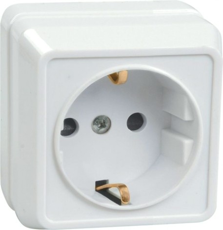 Розетка IEK Октава РС20-3 1-м оп 16а ip20 с заземл. [ERO11-K01-16-DC]