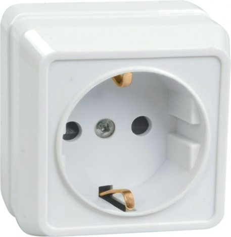 Розетка IEK Октава РС20-3 1-м оп 16а ip20 с заземл. крем. [ERO11-K33-16-DC]