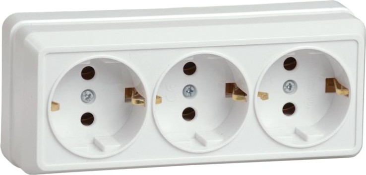 Розетка IEK Октава РС23-3 3-м оп 16а ip20 с заземл. [ERO31-K01-16-DC]