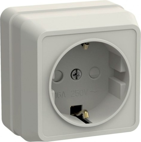 Розетка IEK Октава РСш20-3 1-м оп 16а ip20 с заземл. защ. шторки крем. [ERO14-K33-16-DC]