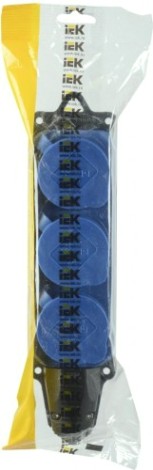 Розетка IEK ОМЕГА РБ33-1-0м 3-м ip44 каучук син. [PKR61-016-2-K07]