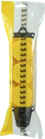Розетка IEK ОМЕГА РБ33-1-0м 3-м ip44 каучук желт. [PKR61-016-2-K05]