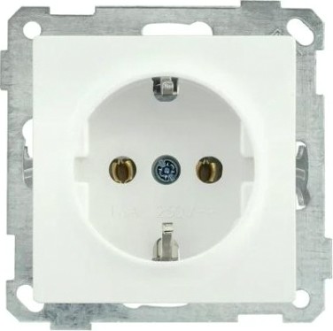 Розетка IEK РС11-1-0-Б с заземляющим контактом 16А BOLERO белый [ERB11-K01-16-1]