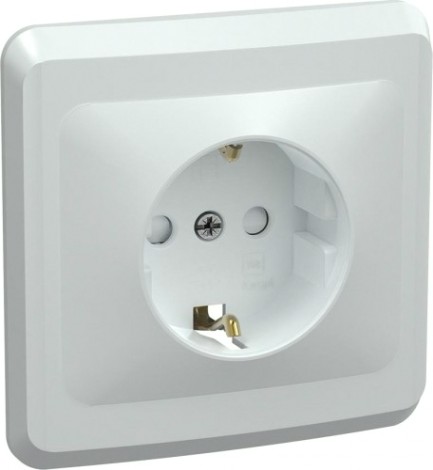 Розетка IEK Вега РС10-3 1-м сп с заземл. контактом 16а [ERV11-K01-16-DM]