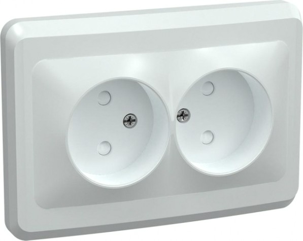 Розетка IEK Вега РС12-2 2-м сп без заземл. контакта 10а [ERV20-K01-10-DM]