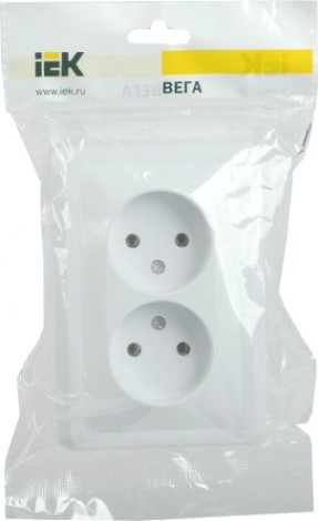 Розетка IEK Вега РС12-2 2-м сп без заземл. контакта 10а [ERV20-K01-10-DM]