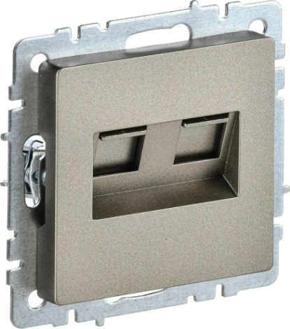 Розетка компьютерная IEK BRITE РК10-2-БрШ двойная RJ45 кат.5E шампань [BR-K20-1-K37]