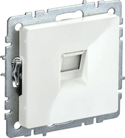 Розетка компьютерная IEK BRITE РК10-БрБ RJ45 кат.5E белая [BR-K10-1-K01]