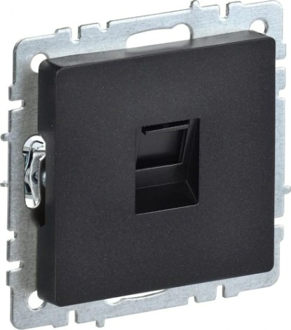 Розетка компьютерная IEK BRITE РК10-БрЧ RJ45 кат.5E черная [BR-K10-1-K02]