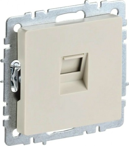 Розетка компьютерная IEK BRITE РК10-БрКр RJ45 кат.5E беж. [BR-K10-1-K10]