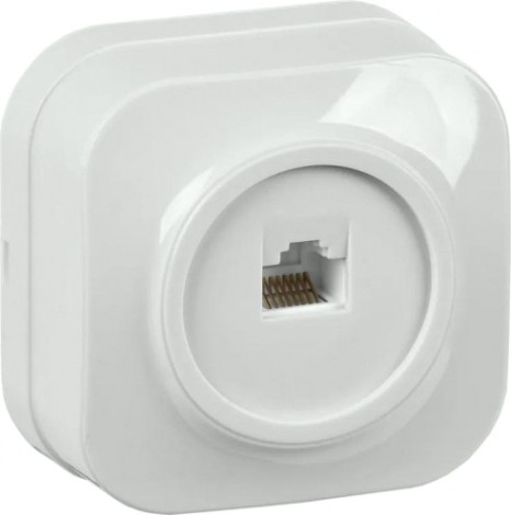 Розетка компьютерная IEK Glory РК10-ХБ 1-м белая [EKH10-K01]