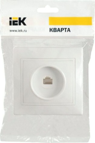 Розетка компьютерная IEK Кварта РК10 1-м сп ip20 [EKK10-K01-DM]