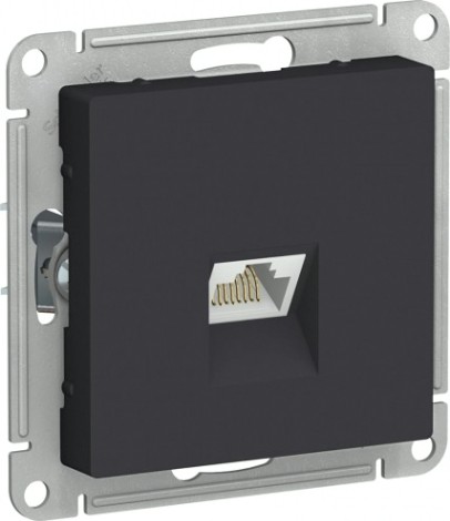 Розетка компьютерная Systeme Electric AtlasDesign RJ45 1-м кат.5e, карбон [ATN001083]